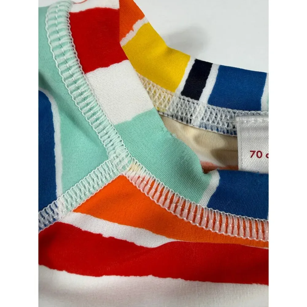 Hanna Andersson Rainbow Stripe Rash Guard Size 6–12 Months Swim